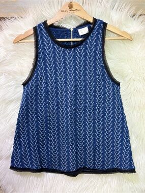 EUC {Postmark 9-H15 · Anthro} Navy Blue A-Line Sleeveless Swing Tank Top | Small
